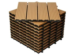 Drainage*ECD Germany WPC Terrassenfliesen 30x30 cm 55er Spar Set in Holzoptik Garten Teak