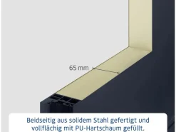 EcoStar Haustüren^Haustür Isopro IP 020S 110 cm x 210 cm DIN R Graualuminium
