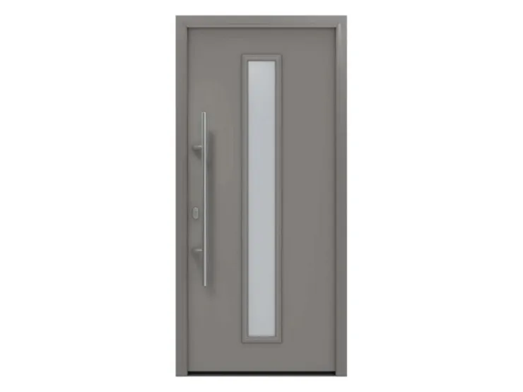 EcoStar Haustüren^Haustür Isopro IP 020S 110 cm x 210 cm DIN L Graualuminium