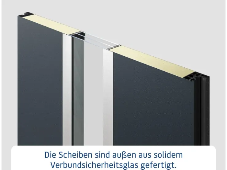 EcoStar Haustüren^Haustür Isopro IP 020S 110 cm x 210 cm DIN L Graualuminium