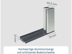 EcoStar Haustüren^Haustür Isopro IP 020S 110 cm x 210 cm DIN L Graualuminium