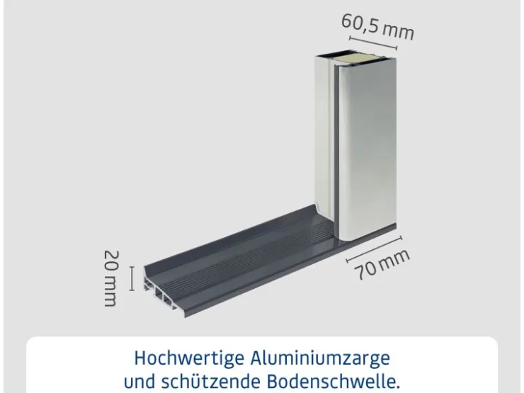 EcoStar Haustüren^Haustür Isopro IP 020S 110 cm x 210 cm DIN L Graualuminium