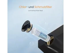 Abläufe^Emke Duschsystem mit Thermostat Mattschwarz Regendusche 3 Wasserstrahlarten Handbrause und Regendusche
