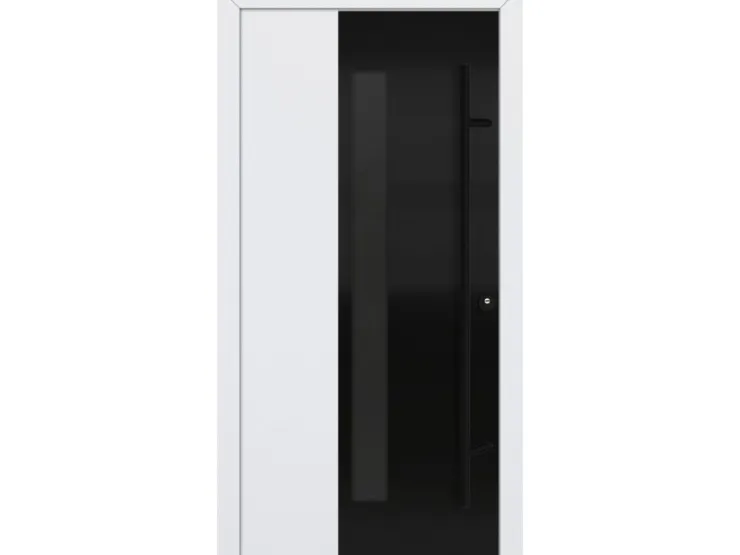 Wohnungseingangstüren* FM Türen AS68 Modell 67 1000 x 2000 Weiß Rechts Innen Beschläge Set 01
