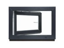 Framelux Kunststofffenster^Kunststofffenster Proline 2-Fach Verglasung 1100 x 600 mm Linksanschlag Anthrazit