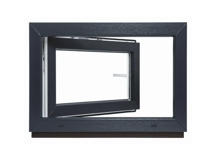 Framelux Kunststofffenster^Kunststofffenster Proline 2-Fach Verglasung 1100 x 600 mm Linksanschlag Anthrazit