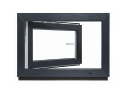 Framelux Kunststofffenster^Kunststofffenster Proline 3-Fach Verglasung 700 x 600 mm Linksanschlag Anthrazit