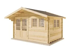 Alpholz Holzfenster^Gartenhaus Gabriel-34, 428x367 cm, Natur