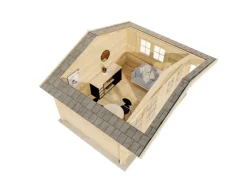 Alpholz Holzfenster^Gartenhaus Gabriel-34, 428x367 cm, Natur