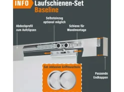 Terrassentüren*Skyscope Glasschiebetür ESG Floatglas Dekor Siebdruck 36/38 DIN LI/RE 2060 x 940 x 8 mm