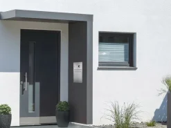 Vordächer*Gutta Rechteckvordach BS PLUS 200 Seite R Briefkasten Edel. Klingel Sprechanlage