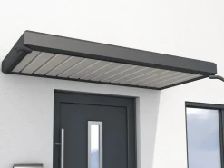 Abläufe|Vordächer*Gutta Rechteckvordach NM Aluminium Anthrazit 200 cm x 90 cm