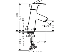 Badlüfter*Hansgrohe Einhebel-Waschbeckenarmatur Talis S 80mm mit Zugstangen-Ablaufgarnitur