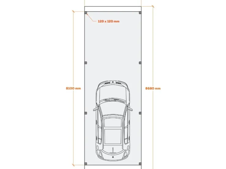 Brettschichtholz*Holzbrüder Carport Ralf 26m² Reinweiß- Rot