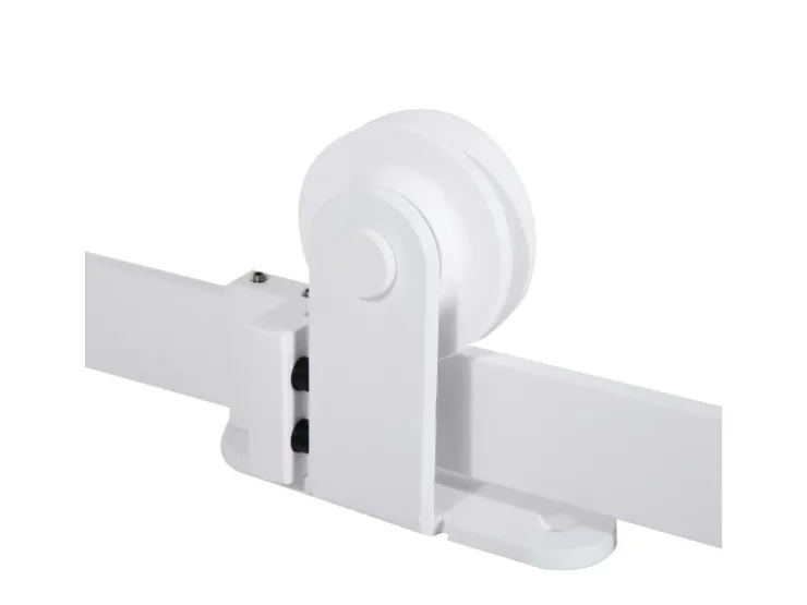HOMCOM Türstopper|Zubehör Für Türen^Schiebetür-Beschlagsatz Kohlenstoffstahl 183L x 4B x 0,6H cm Weiß