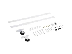 HOMCOM Türstopper|Zubehör Für Türen^Schiebetür-Beschlagsatz Kohlenstoffstahl 183L x 4B x 0,6H cm Weiß