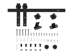 HOMCOM Zubehör Für Türen^Schiebetürsystem Laufschiene 200 x 0,4 x 18 cm