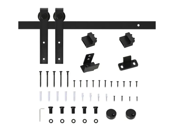 HOMCOM Zubehör Für Türen^Schiebetürsystem Laufschiene 200 x 0,4 x 18 cm