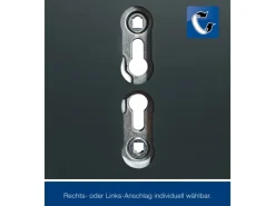 Hörmann Stahltüren^Mehrzweck-/Kellertür H8-5 LA (Glas) RAL 7016 Links/Rechts 100 x 200 cm