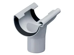 Bedachungen*INEFA Einhangstutzen PVC NW 180/DN 125 Halbrund Dachentwässerung Grau