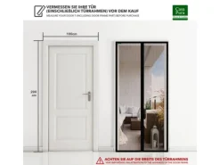 Zubehör Für Türen*Karat Fliegengitter Sam Gestreift Klebemontage Klettverschluss 100 x 220 cm