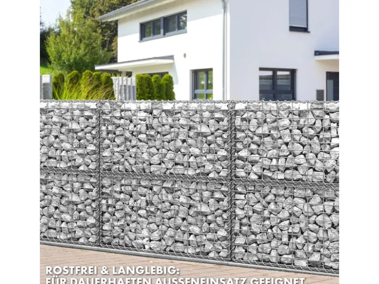 Mörtel|Armierung*Karat Gabionenkorb Lenox Steinkorb Zaun Sichtschutz Verzinkt 100 x 50 x 30 cm