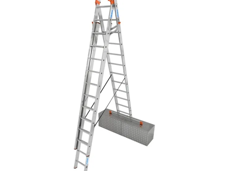 Krause Bauzubehör^Tribilo Sprossen-Vielzweck-Leiter 3 x 12 Sprossen Treppenfunktion