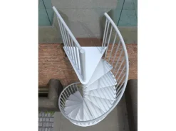 Außentreppen^Minka Außentreppe Rondo Zink Ø 140 cm Geschosshöhe bis 305 cm Weiß