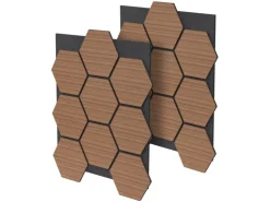 Akustikpaneele*ML-Design Akustikpaneel Hexagon 2Er Set 66x81x2 cm aus MDF Teak