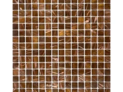 Akustikpaneele|Mosaikfliesen* Mosaikmatte Glas Hellbraun 32,7 cm x 32,7 cm Kupfer