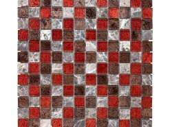Verlegeplatten* Mosaikmatte Naturstein Metalica Marron 30 cm x 30 cm