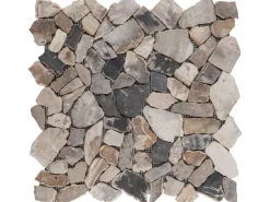 Wandfliesen|Mosaikfliesen* Mosaikmatte Polygonal Fossil Wood 30,5 cm x 30,5 cm