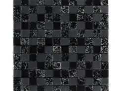 Wandfliesen|Mosaikfliesen* Mosaikmatte Smart Black Glas Schwarz 30 cm x 30 cm