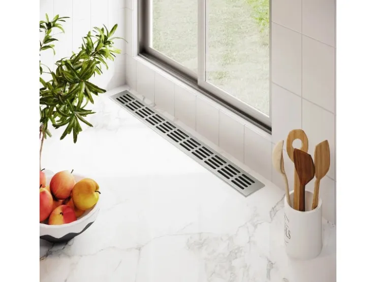 Badlüfter|Lüftungsgitter^MS Beschläge Lüftungsgitter 60 x 600 mm Alu Silber F1 Eloxiert Belüftungsgitter