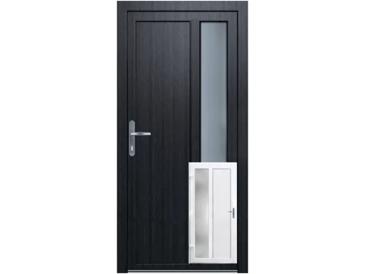 Wohnungseingangstüren|Nebeneingangstüren*PANTO Nebeneingangstür K511 DIN L innen weiß / außen anthrazit 98 x 198 cm