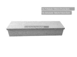 Außentreppen^Pedras Salgadas Aussentreppenbelag 100cm Geflammt bis 185mm Steigung PS100LK180