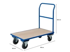 Bauzubehör|Baugeräte*PROREGAL Profi Plattformwagen HxBxT 102 x 60 x 98 cm Traglast 450 kg Lichtblau