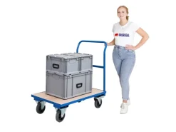 Bauzubehör|Baugeräte*PROREGAL Profi Plattformwagen HxBxT 102 x 60 x 98 cm Traglast 450 kg Lichtblau