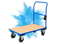 Bauzubehör|Baugeräte*PROREGAL Profi Plattformwagen HxBxT 102 x 60 x 98 cm Traglast 450 kg Lichtblau