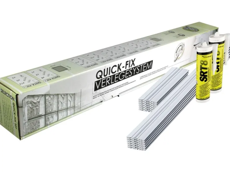 Verlegeplatten*Fuchs Design Quick-Fix Verlegesystem für 10 Glassteine 19 cm x 19 cm x 10 cm