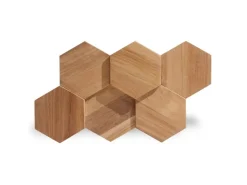 Rebel of Styles Akustikpaneele|Verblender^Holzverblender UltraWood Teak Hexagon 26 cm x 15 cm Braun
