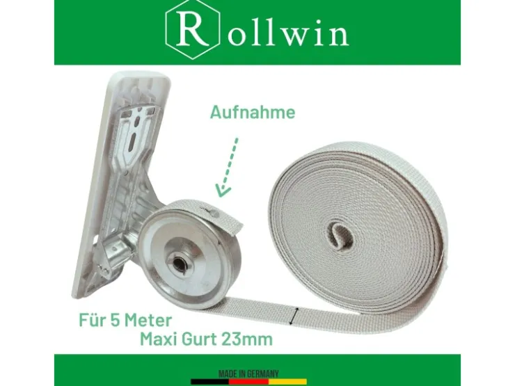 Mauerkasten^Rollwin Rolladen Gurtwickler Unterputz 165mm bis 185mm Lochabstand Anpassbar Für Mauerkasten Mit Gurtwickler Blende zum Clippen Weiß Ohne Gurt