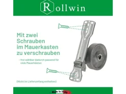 Mauerkasten^Rollwin Rolladen Gurtwickler Unterputz 165mm bis 185mm Lochabstand Anpassbar Für Mauerkasten Mit Gurtwickler Blende zum Clippen Weiß Ohne Gurt