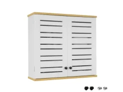 Lamellentüren*SoBuy Wandschrank Badezimmerschrank Küchenschrank Medizinschrank Weiß BZR42-W