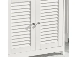Lamellentüren*SoBuy Waschbeckenunterschrank Badschrank mit 2 Lamellentüren 60x58x35cm Weiß FRG237-II-W