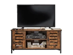 Lamellentüren*Songmics TV-Schrank Hanis 40 x 110 x 50 cm Braun-Schwarz