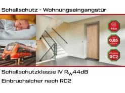 Wohnungseingangstüren*Splendoor Wohnungseingangstür BARI ACOUSTIC 44dB RC2 Links Nussbaum nach Maß