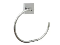 Musterfliesen*Tesa ® EKKRO Handtuchring, Metall, verchromt, inkl. Klebelösung, 175mm x 195mm x