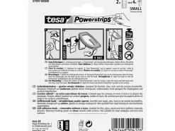 Tesa Musterfliesen^Selbstklebehaken Metall-Weiß rechteckig 2 Stück mit 4 x Powerstrips Small