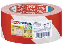 Tesa Bauzubehör^Signal Markierungsklebeband Universal 66 m x 50 mm Rot-Weiß